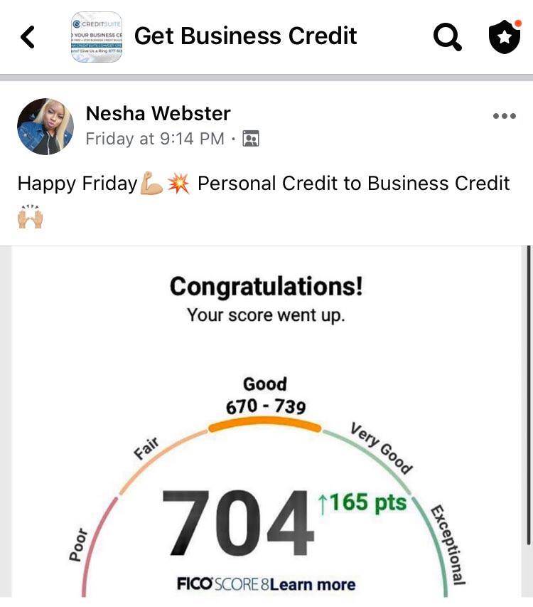704 Fico Score Credit Suite - Business Credit Results