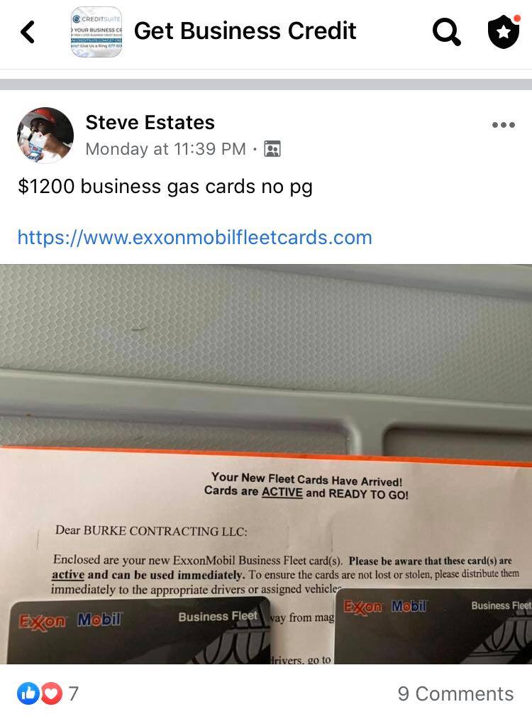 $1200 Business Gas Cards