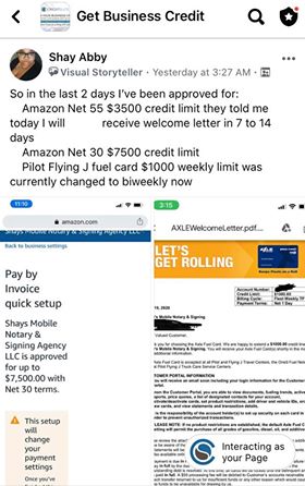 Amazon Net 30 55 and Pilot J approvals - Business Credit Results
