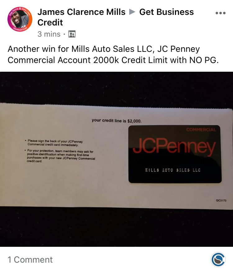 JC Penney 2K CL No PG Credit Suite - Business Credit Results