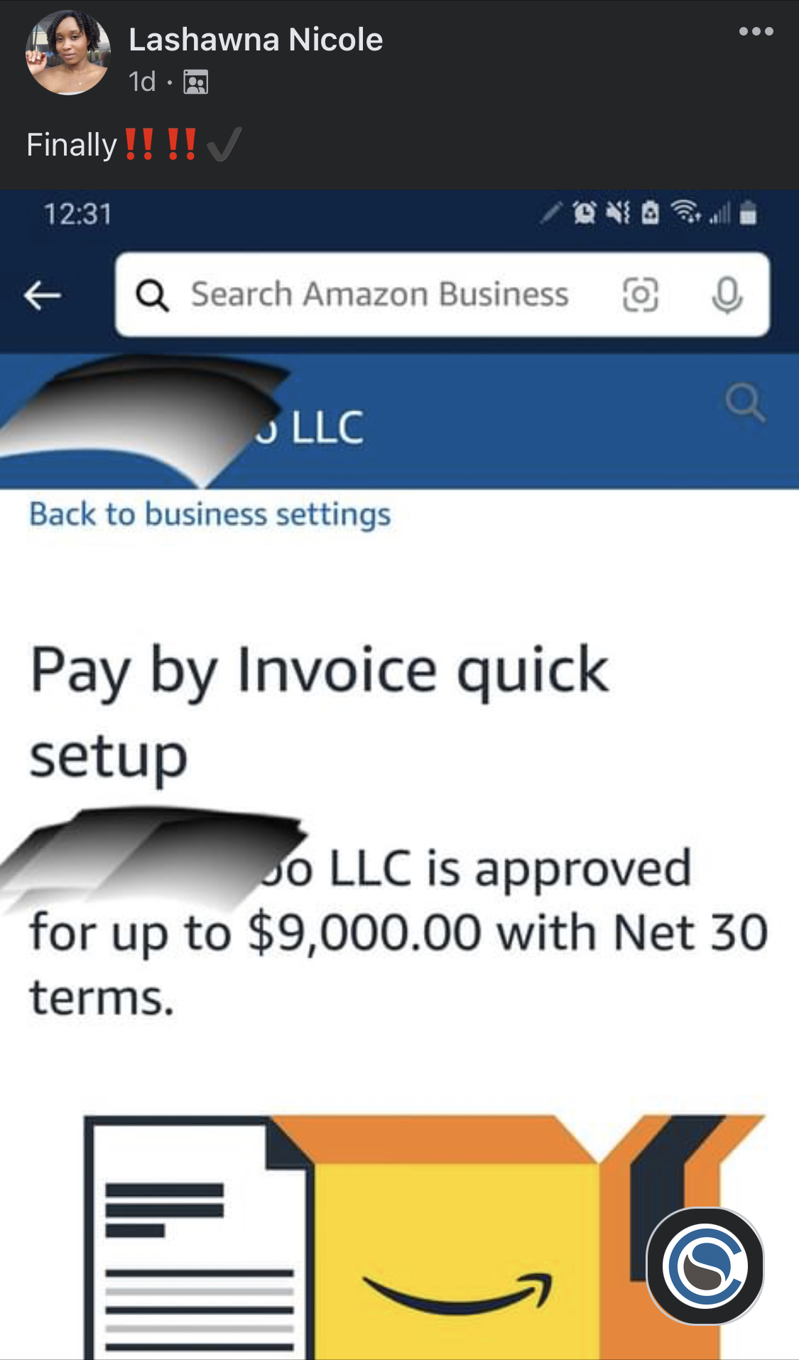 Amazon 9000 CL Credit Suite - Business Credit Results