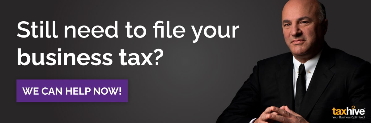 Still need to file your business tax? {BUTTON: WE CAN HELP NOW!} TaxHiveBizTax